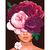 Картина по номерам Девушка и Пионы 35x45 см ROSA START