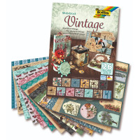 Набір паперу для скрапбукінгу VINTAGE, 24x34 см, 80/270 г/м², 26 аркушів, Folia