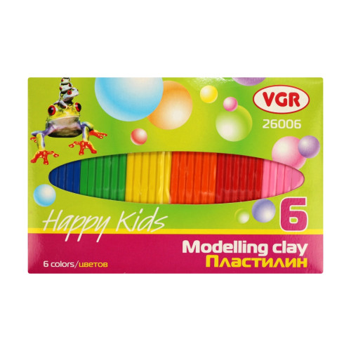 Набір пластиліну VGR, 6 кольорів по 100 г   Набір пластиліну VGR, 6 кольорів по 100 г