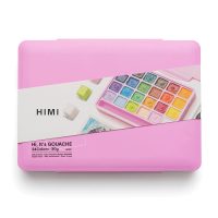 Набір гуашевих фарб Jelly Cup 24x30 мл, рожевий пластиковий пенал, HIMI