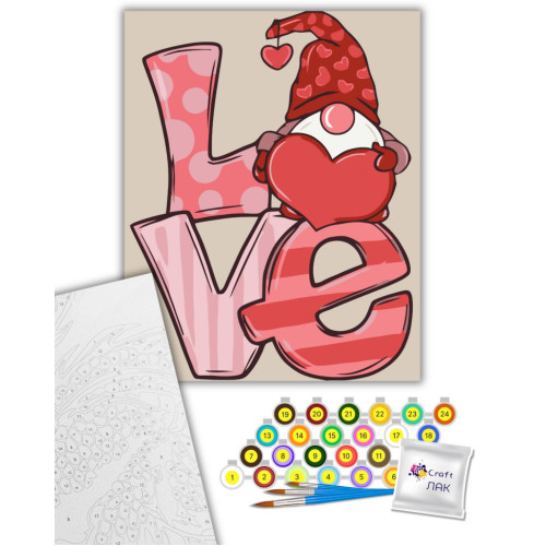 Картина по номерам Гномик LOVE 16130-AC, 40х50 см