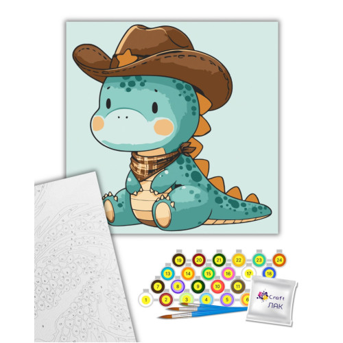 Картина за номерами Шериф Дінозаврик 15583-AC, 30х30 см