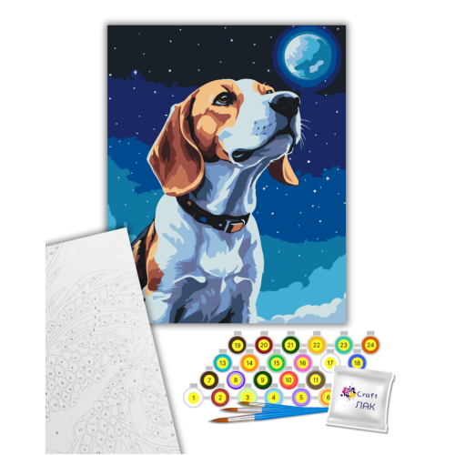 Картина за номерами Місячний бігль 11597-AC, 40х50 см