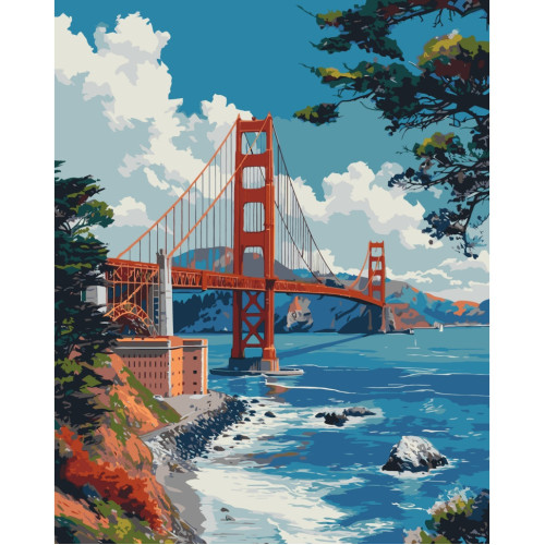 Картина по номерам Мост Золотые Ворота 11070-AC, 40х50 см Картина по номерам Мост Золотые Ворота 11070-AC, 40х50 см