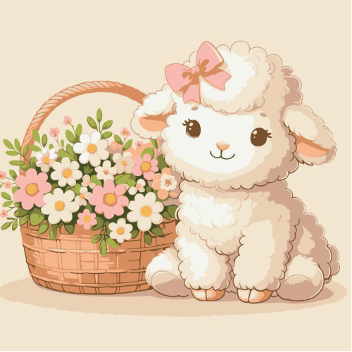 Картина за номерами Чарівне ягня 15599-AC, 30х30 см Картина за номерами Чарівне ягня 15599-AC, 30х30 см