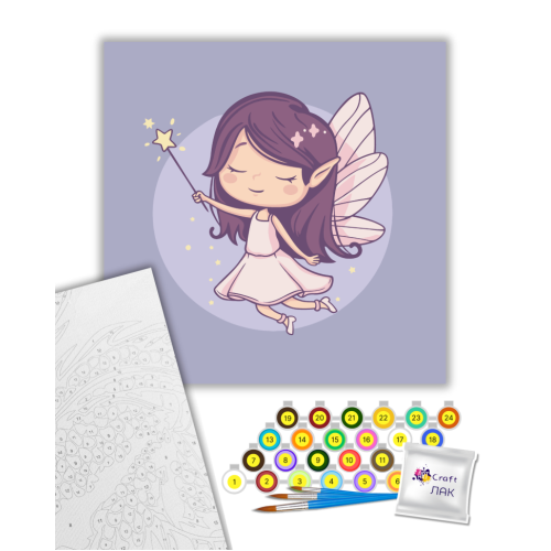 Картина за номерами Фея Еллі та чарівна паличка 15650-AC, 30х30 см ©arttem_illustration