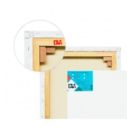 Холст на подрамнике лен 60х65 см, ср. зерно, боковая натяжка, грунт белый, модуль 45х18, П45Б161б6065 Холст на подрамнике лен 60х65 см, ср. зерно, боковая натяжка, грунт белый, модуль 45х18, П45Б161б6065