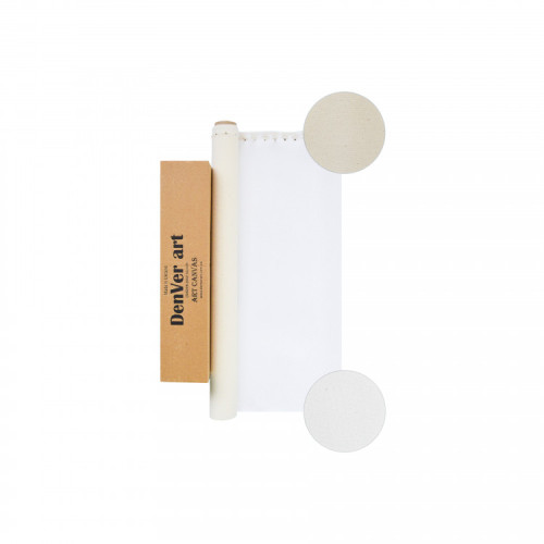 Холст в рулоне хлопок 1,59х12,85 м, среднее зерно, цвет белый 410 г/м2, РПРБ1611591285