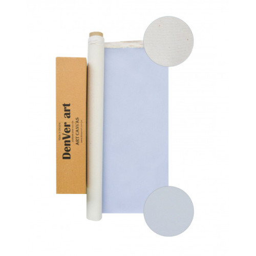 Холст в рулоне хлопок 1,59х12,85 м, м/п среднее зерно цвет серый 410 г/м2, РПРБ1641591285 2