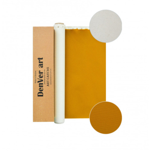 Холст в рулоне хлопок 1,59х12,85 м, м/п среднее зерно, цвет охра 410 г/м2, РПРБ1641591285