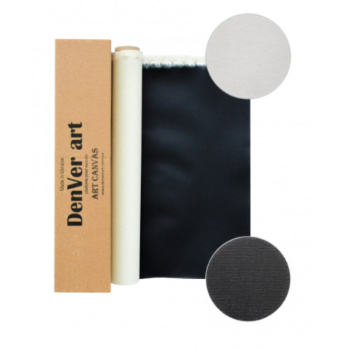 Холст в рулоне хлопок, среднее зерно, цвет черный м/п, 410 г/м2 ПРБ1621591285