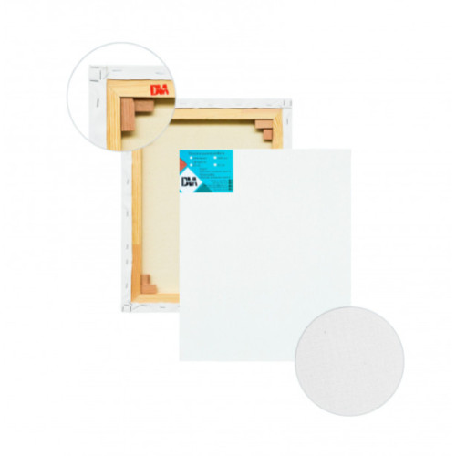 Холст на подрамнике хлопок, 50х50 см, среднее зерно, галерейная натяжка, профиль 35х18 мм, белый грунт П30Б161г5050