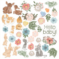 Лист с картинками для вырезания Baby Mama 30,5х30,5 см