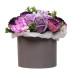 Композиция Люкс Аметист с цветами из мыльной пенки в шляпной коробке, 200 x 200 x 190 мм