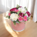 Композиція Магія Кохання із квітами з мильної пінки у капелюшній коробці, 250x250x300 мм