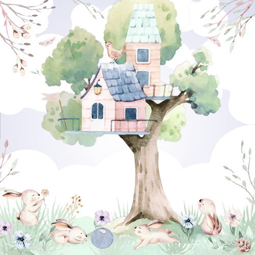 Лист двусторонней бумаги для скрапбукинга Sweet bunny №44-01 30,5х30,5 см