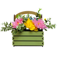 Букет із мильних квітів Весняний кошик, 250x250x260 мм