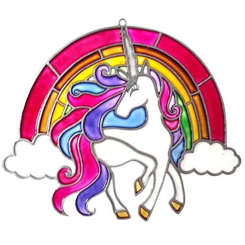 Набор для витражной живописи по номерам Арт Витраж Единорог на радуге