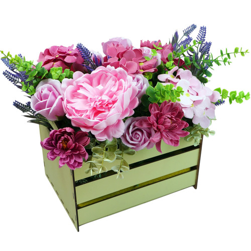 Букет квітів із мильної пінки композиція Літній сад, 250x250x260 мм Букет квітів із мильної пінки композиція Літній сад, 250x250x260 мм