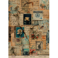 Декупажна карта на крафт-папері 21x29,7 см, Ботаніка Винтаж, №0060