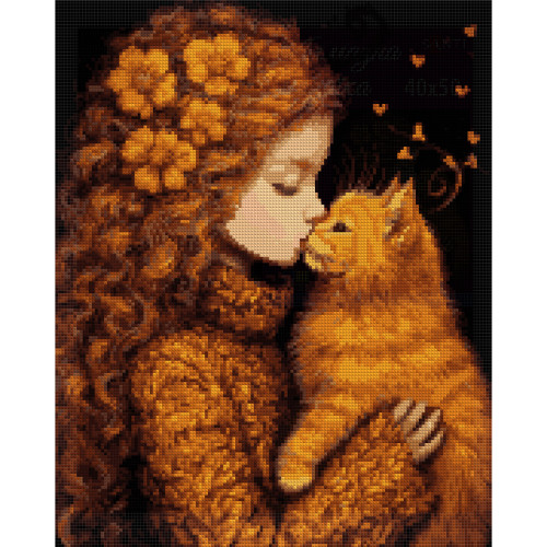 Алмазна мозаїка на підрамнику SANTI Дівчинка і кошеня 40x50 см Алмазна мозаїка на підрамнику SANTI Дівчинка і кошеня 40x50 см