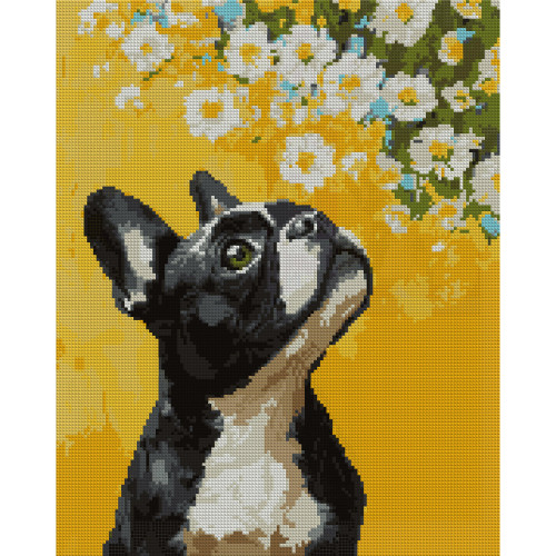 Алмазна мозаїка на підрамнику SANTI Бульдог і квіти 40x50 см Алмазна мозаїка на підрамнику SANTI Бульдог і квіти 40x50 см