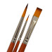 Набір пензлів художніх №2, синтетика, 1 шт. плоский (№10), 2 шт. круглі (№2, 8), коротка ручка, Santi