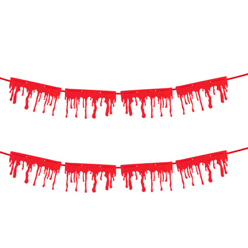 Гирлянда бумажная фигурная Yes! Fun Хэллоуин Капли крови, 8 элементов, 3м, глиттер