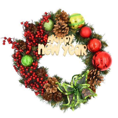 Вінок Yes! Fun з декором Щасливе Різдво d-35 см