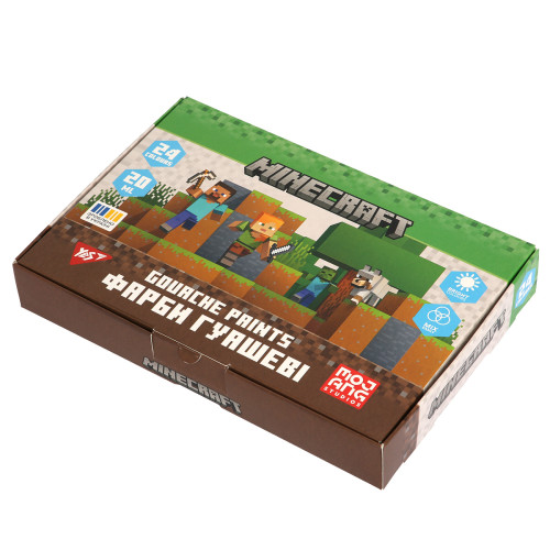 Фарби гуашеві Yes Minecraft 24 кольори по 20 мл Фарби гуашеві Yes Minecraft 24 кольори по 20 мл