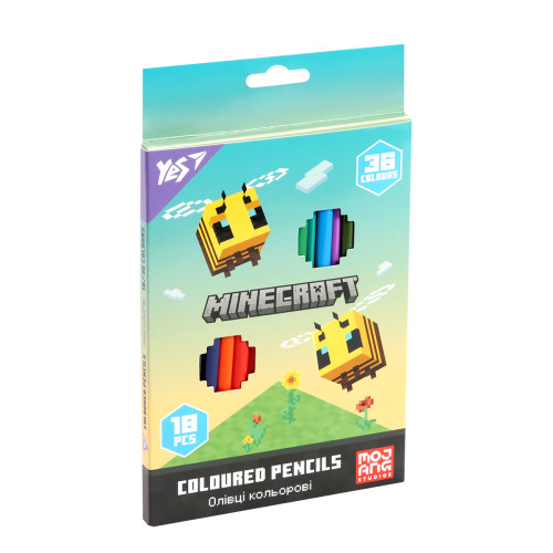 Кольорові олівці Yes 18/36 кольорів Minecraft Spring Кольорові олівці Yes 18/36 кольорів Minecraft Spring