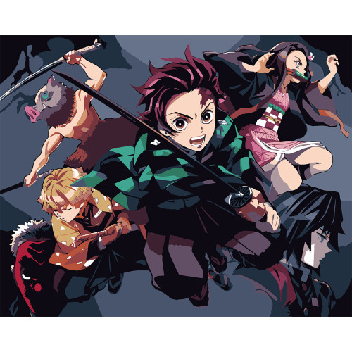 Картина по номерам 40х50 см, SANTI Demon Slayer Heroes