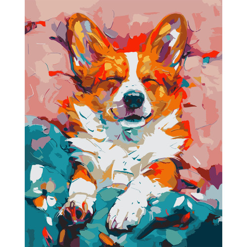 Картина по номерам 40х50 см, SANTI Любимый корги