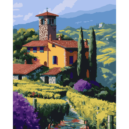 Картина по номерам с LED подсветкой 40х50 см, SANTI Цветение сакуры