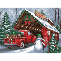 Картина по номерам с LED подсветкой 30х40 см, SANTI Рождественские праздники