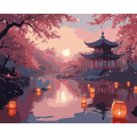 Картина по номерам с LED подсветкой 40х50 см, SANTI Таинственная Япония Картина по номерам с LED подсветкой 40х50 см, SANTI Таинственная Япония