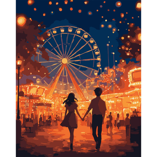 Картина по номерам с LED подсветкой 40х50 см, SANTI Первое свидание