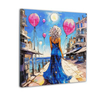 Картина за номерами з алмазною мозаїкою SANTI Дівчина з кулею 40x40см