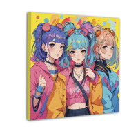 Картина за номерами SANTI Стильні подруги 40x40см неонові фарби