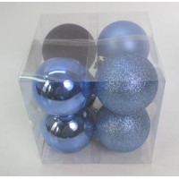 Набір новорічних куль Novogodko, пластик, 6 см, 8 шт/уп, блакитні