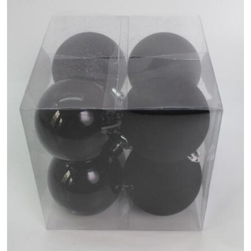 Набір новорічних куль Novogodko, пластик, 6 см, 8 шт/уп, чорні