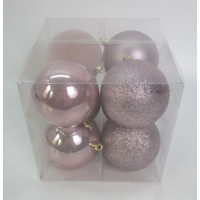 Набір новорічних куль Novogodko, пластик, 8 см, 8 шт/уп, шампань