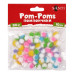 Помпоны с люрексом двуцветные микс 5 цветов d 10мм 50 шт/уп, SANTI