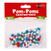 Помпони двокольорові мікс 5 кольорів d 8 мм 50 шт/уп, SANTI