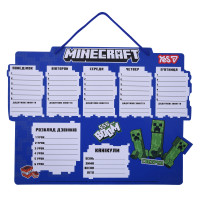 Школьное расписание Yes Minecraft Boom картон синий