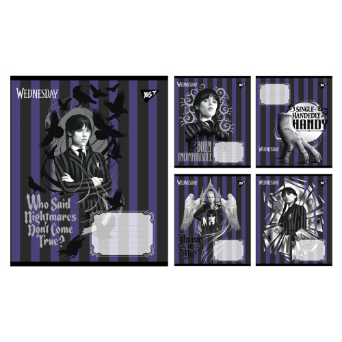 Зошит учнівський шкільний Yes Wednesday Таємничі уроки A5 48 арк. лінія