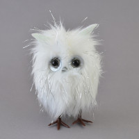 Сова Yes! Fun пухнаста, декорована сріблом, h-14 см Сова Yes! Fun пухнаста, декорована сріблом, h-14 см