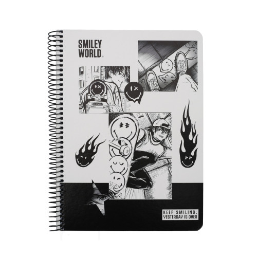 Зошит для записів Yes A5 80 арк. клітинка спіраль Smiley World Keep smiling