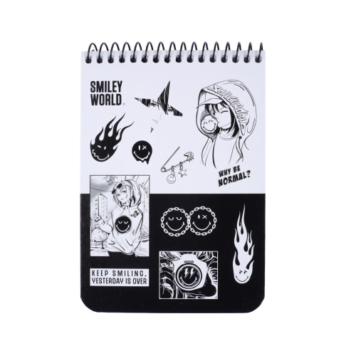 Зошит для записів Yes A6 80 арк. клітинка спіраль Smiley World Keep smiling