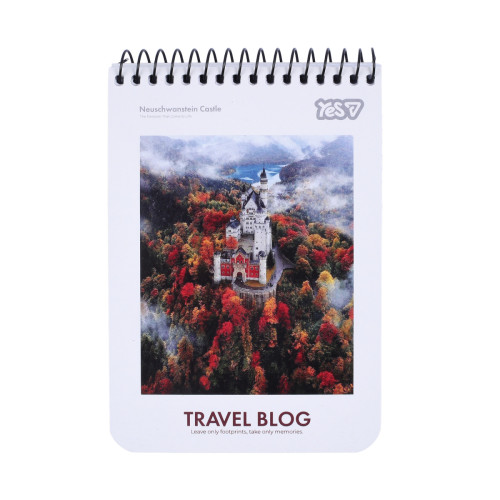Зошит для записів Yes A6 80 арк. клітинка спіраль Travel